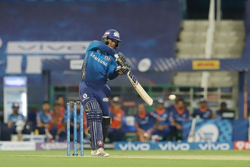 De Kock top-scored with the bat for MI against KKR. (Image Courtesy: IPLT20.com)