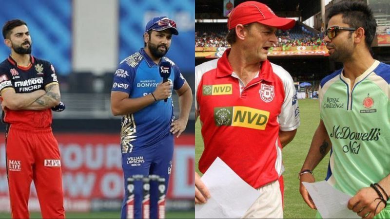 (L-R): Virat Kohli and Rohit Sharma; Adam Gilchrist and Virat Kohli (Image Courtesy: IPLT20.com)