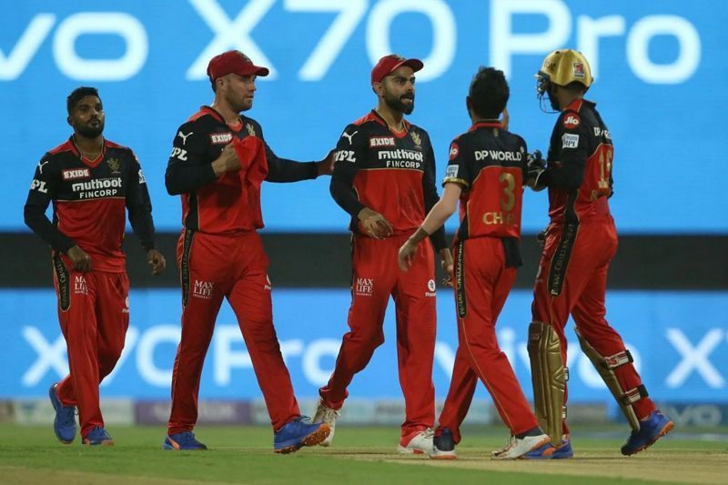 RCB players during the match against CSK. Pic: IPLT20.COM