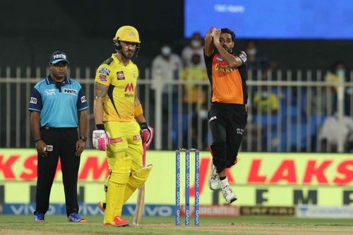 Bhuvneshwar Kumar has not looked effective in the UAE leg of IPL 2021 [P/C: iplt20.com]