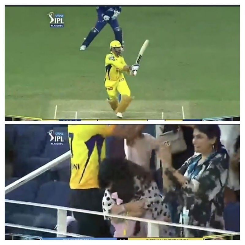 MS Dhoni provided the perfect finishing touch to take CSK into the IPL 2021 final [Image- Screengrab]