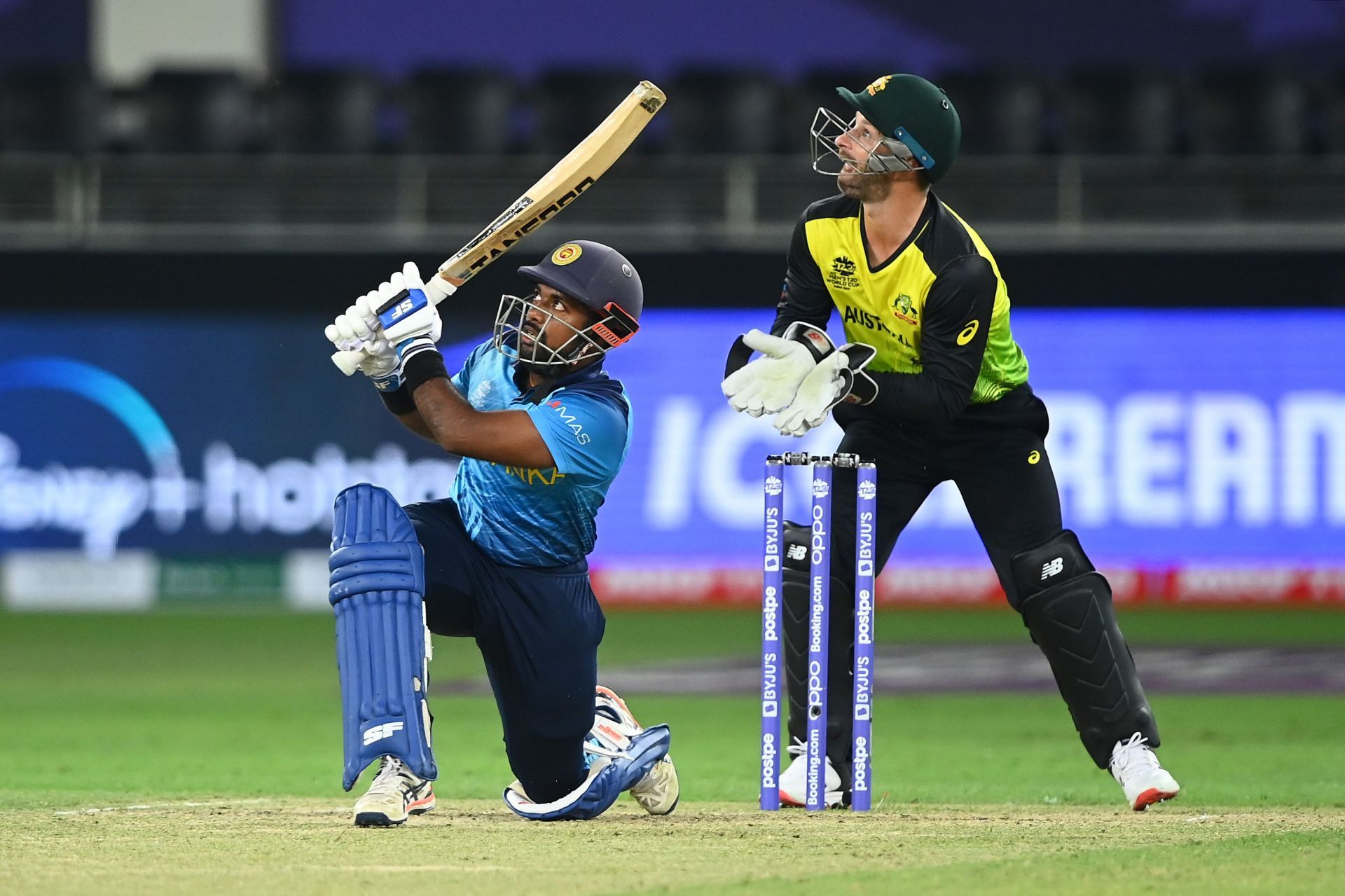 Charith Asalanka of Sri Lanka plays a shot against Australia. Pic: Getty Images