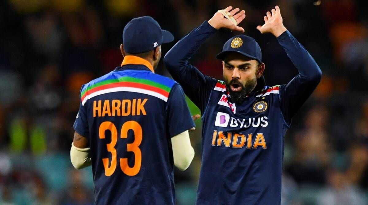 Virat Kohli [R] will hope for Hardik Pandya to bowl a few overs at the T20 World Cup [PC: IE]