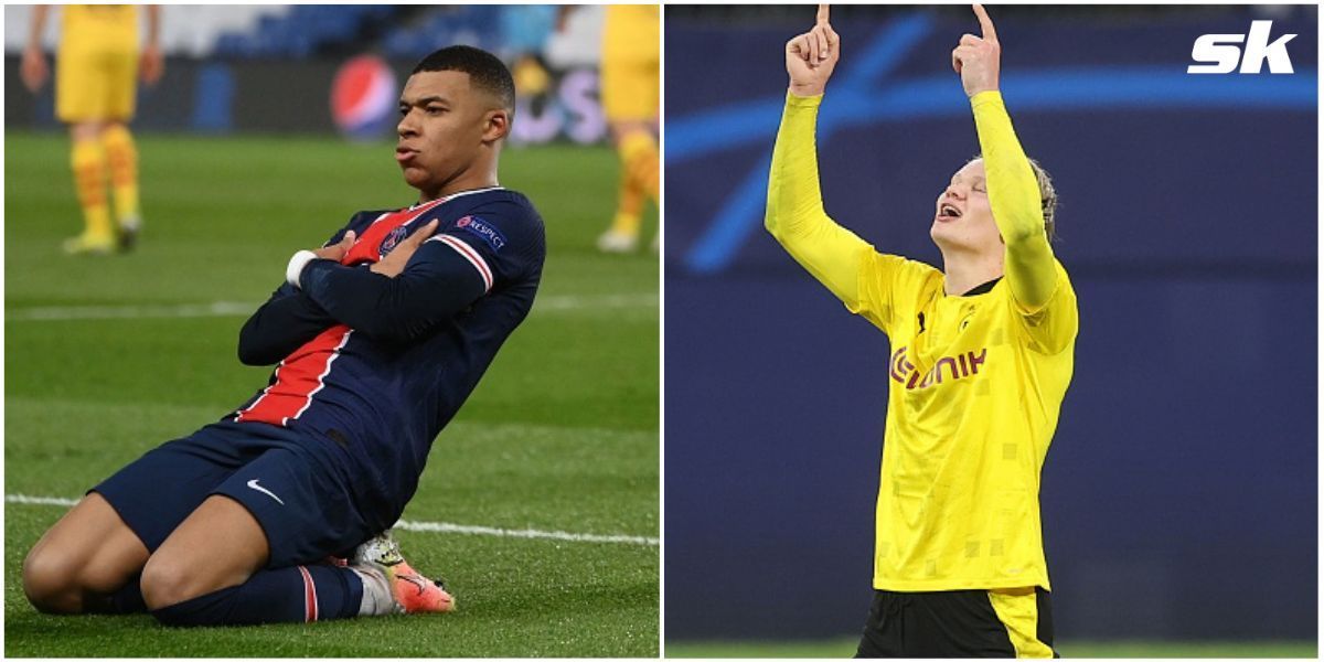 Erling Haaland (right) and Kylian Mbappe may not fit in at Barcelona.