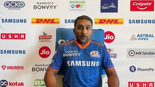 Mahela Jayawardene addressed the media via a virtual presser on Friday [Image- MI/Twitter]