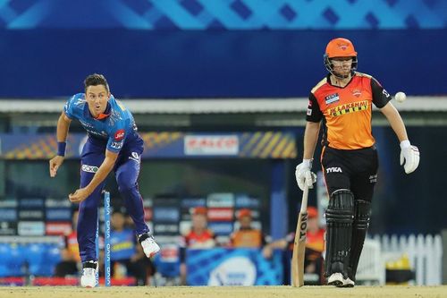 Can MI's Trent Boult (left) repeat his heroics from the reverse fixture against SRH? (Image Courtesy: IPLT20.com)