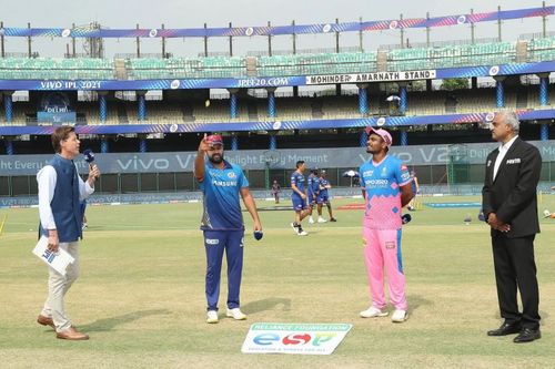 Rohit Sharma and Sanju Samson. Pic: IPLT20.COM