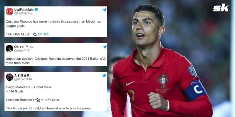 Twitter went berserk after Cristiano Ronaldo scored his 10th international hat-trick for Portugal last night