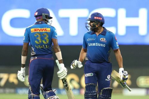 Hardik Pandya and Rohit Sharma. Pic: IPLT20.COM