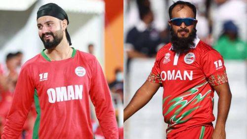 Oman's Jatinder Singh (L) and Zeeshan Maqsood took home both the honors on Sunday. (PC: Oman Cricket)