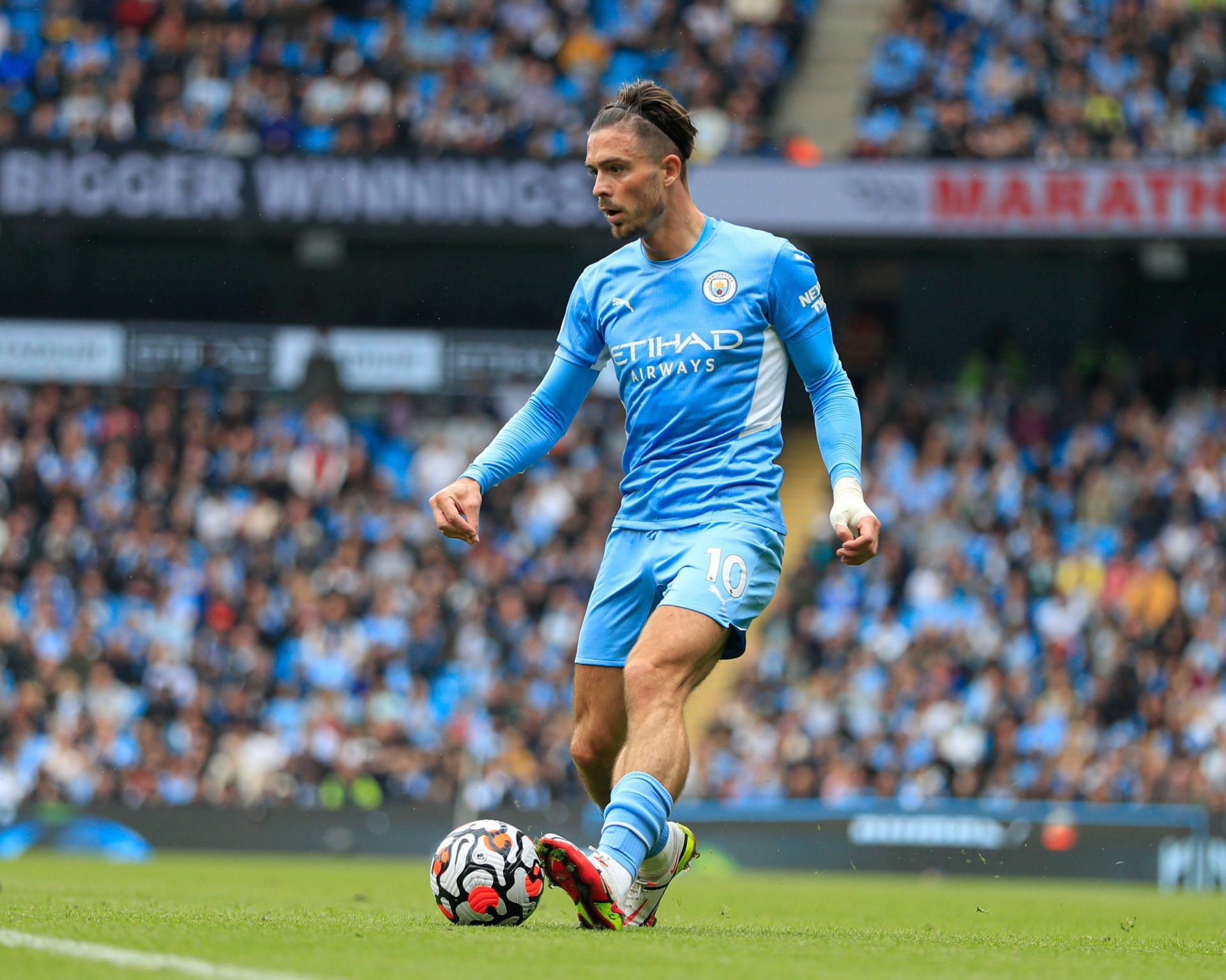 Jack Grealish has contributed five goals in 13 games for Manchester City so far.