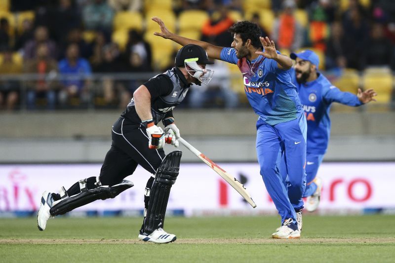 Shivam Dube in international action against New Zealand