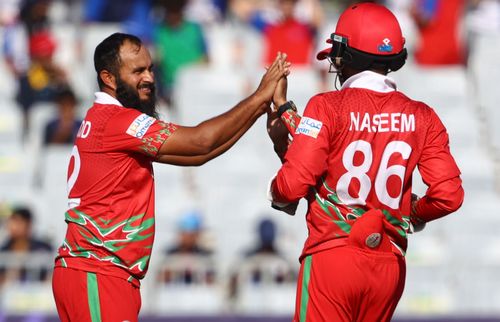 Oman skipper Zeeshan Maqsood. Pic: T20WorldCup/ Twitter