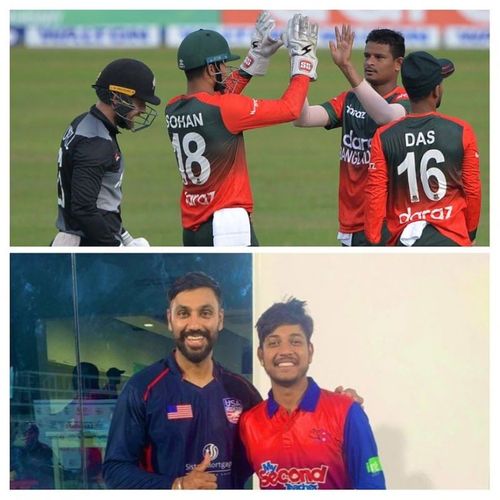 Nasum Ahmed, Sandeep Lamichhane and Jaskaran Malhotra [Image- Twitter]