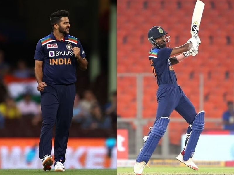 Shardul Thakur and Hardik Pandya. Pic: Getty Images