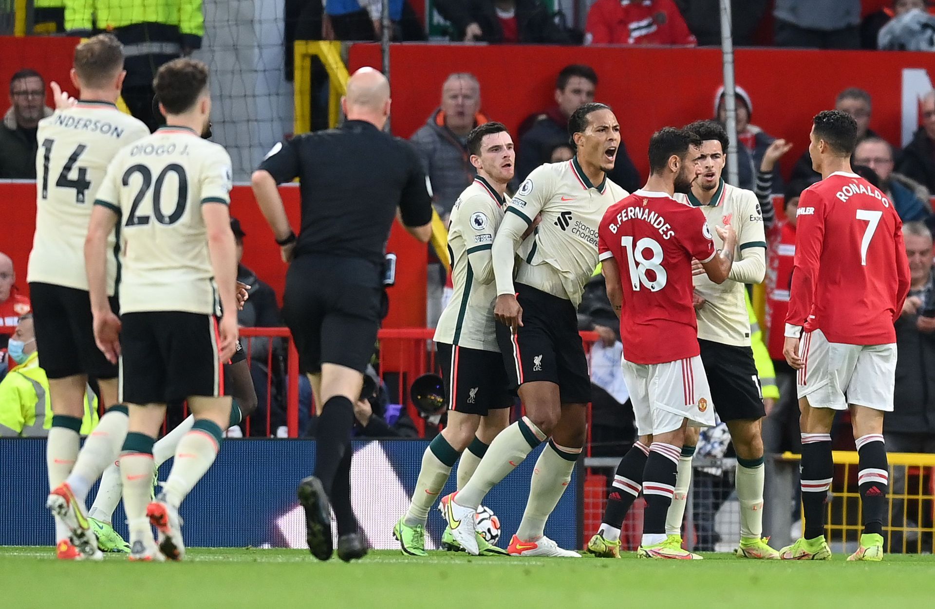 Cristiano Ronaldo did not have a pleasant game against Liverpool. (Photo by Michael Regan/Getty Images)