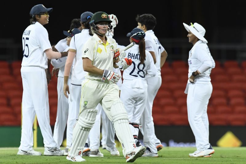 India women celebrate a wicket during the pink-ball Test. Pic: Getty Images