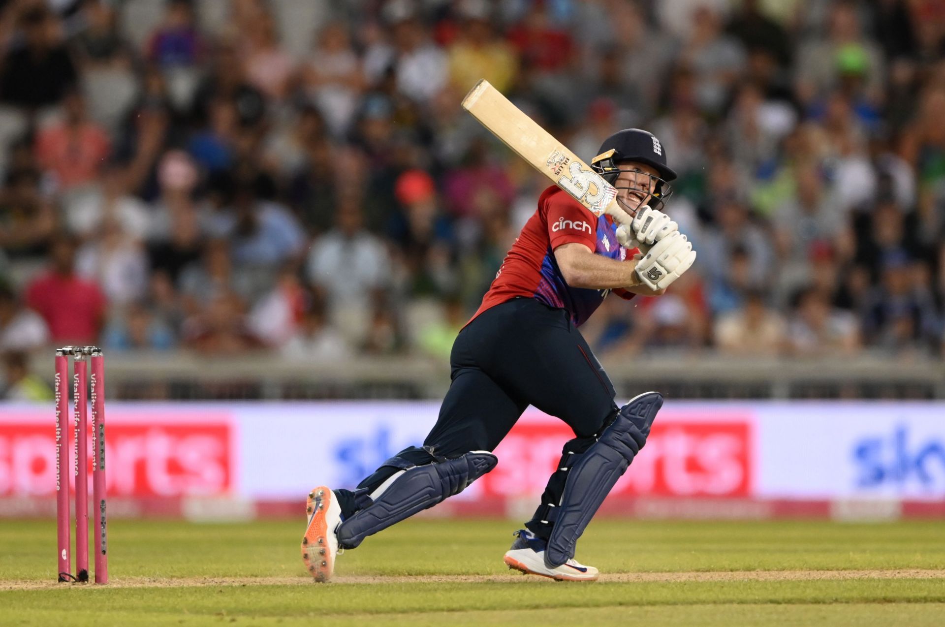 England captain Eoin Morgan is short of runs heading into the T20 World Cup. Pic: Getty Image