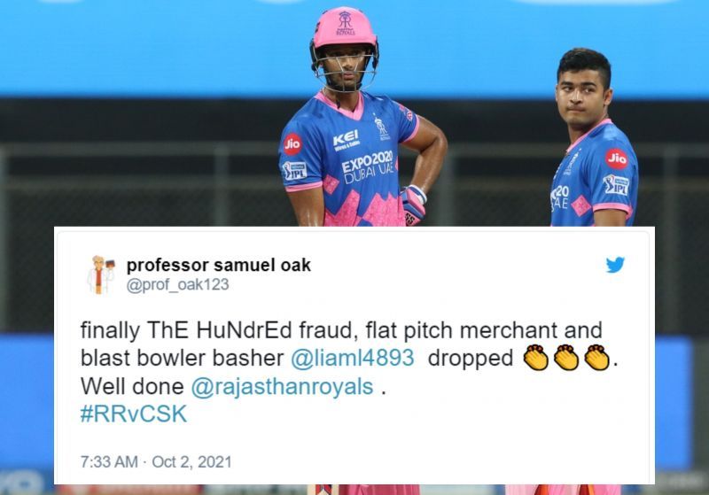 Fans react as CSK and RR clash in Abu Dhabi.