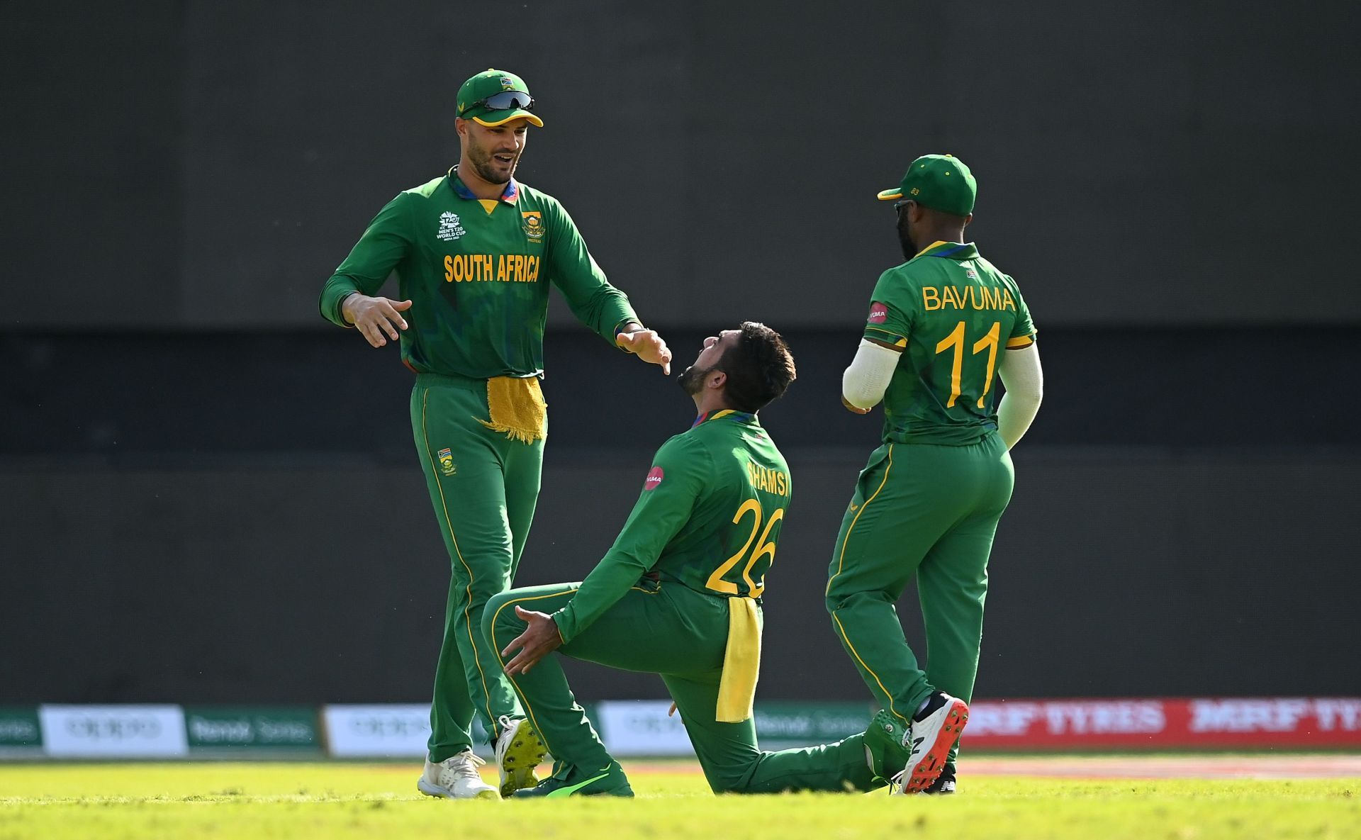 Tabraiz Shamsi South Africa celebrates the wicket of Avishka Fernando. Pic: Getty Images