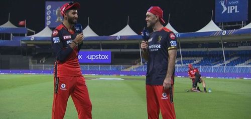 Devdutt Padikkal and Glenn Maxwell. Pic: IPLT20.COM