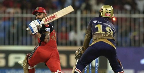 Virat Kohli gets cleaned up by Sunil Narine in the IPL 2021 Eliminator. (Photo: BCCI)