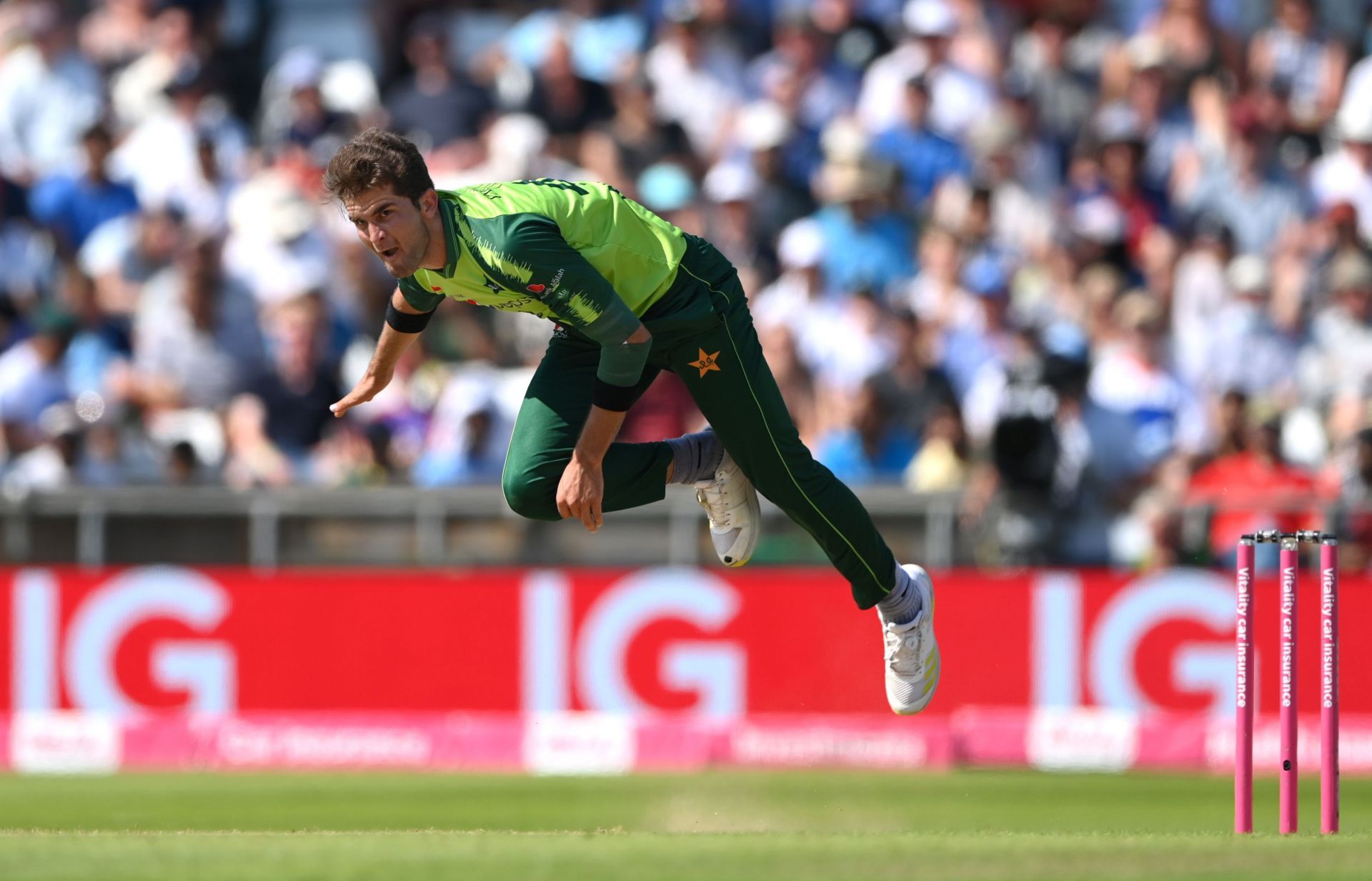 Pakistan’s left-arm speedster Shaheen Afridi. Pic: Getty Images