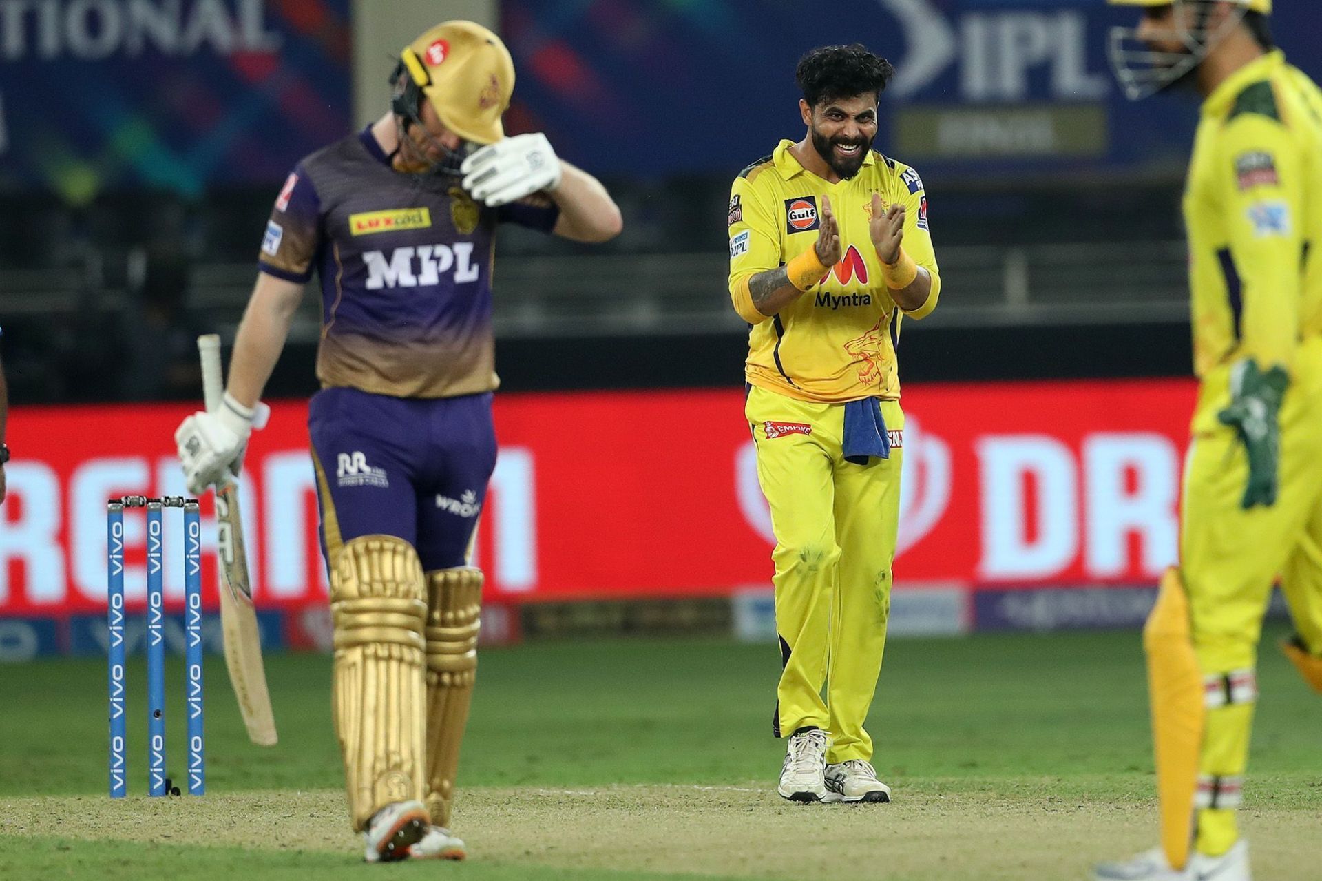 Ravindra Jadeja celebrates the fall of a KKR wicket [PC: IPLT20.com]