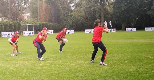 The USA women's cricket team during a practice session