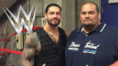 Roman Reigns (left) and with his brother Rosey (right)