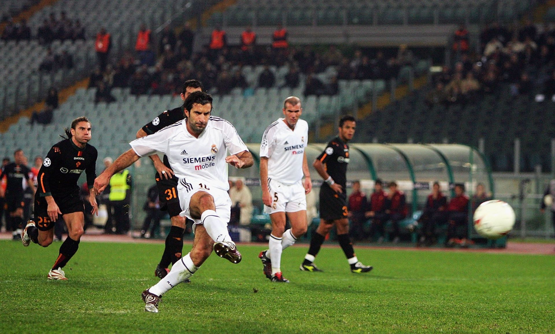 Luis Figo in AS Roma v Real Madrid