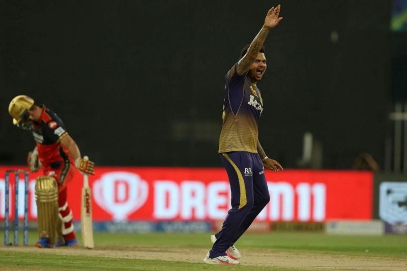 KKR mystery spinner Sunil Narine bamboozled RCB. Pic: IPLT20.COM