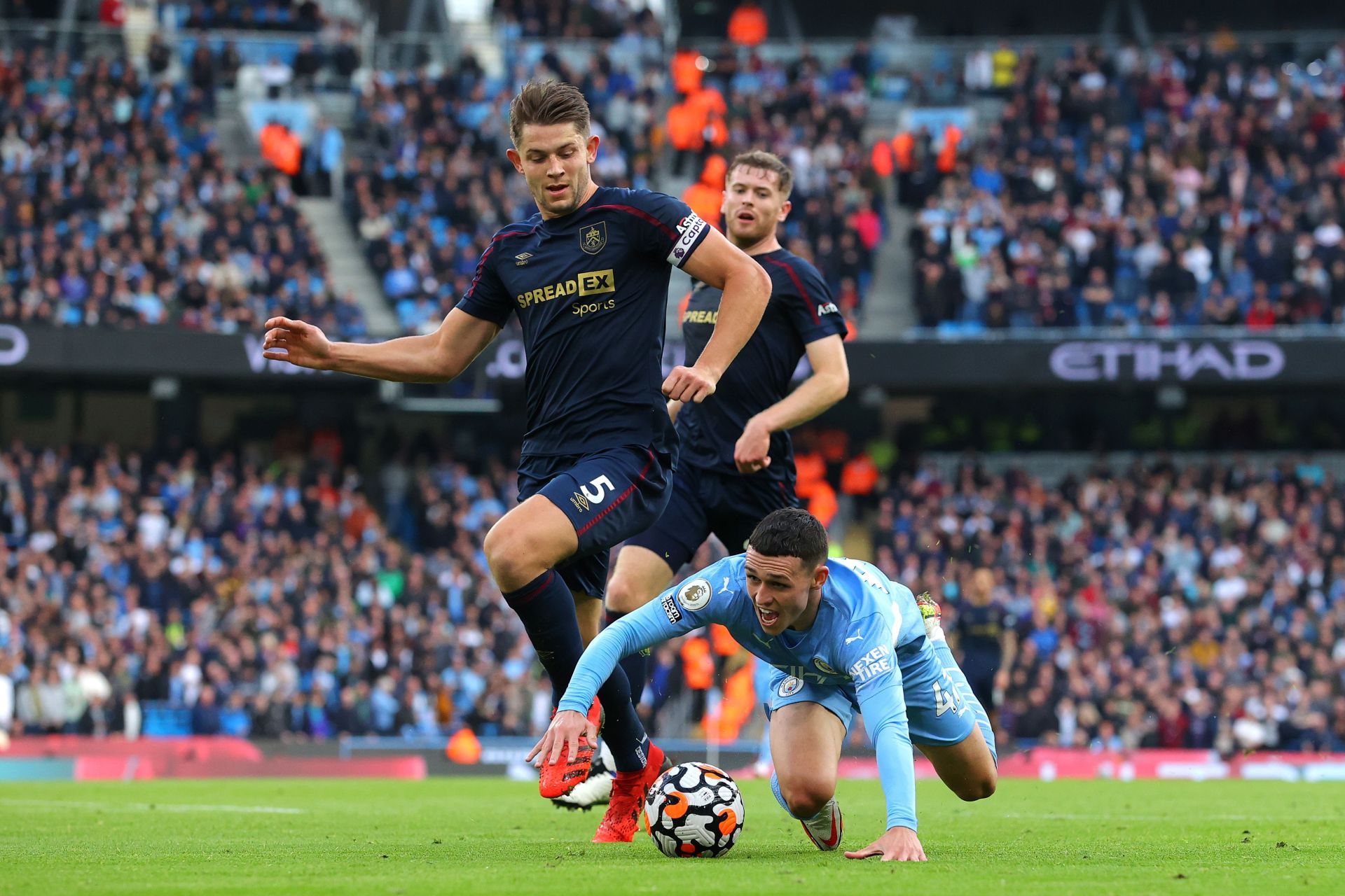 James Tarkowski (Burnley) has made some crucial interceptions and close call tackles