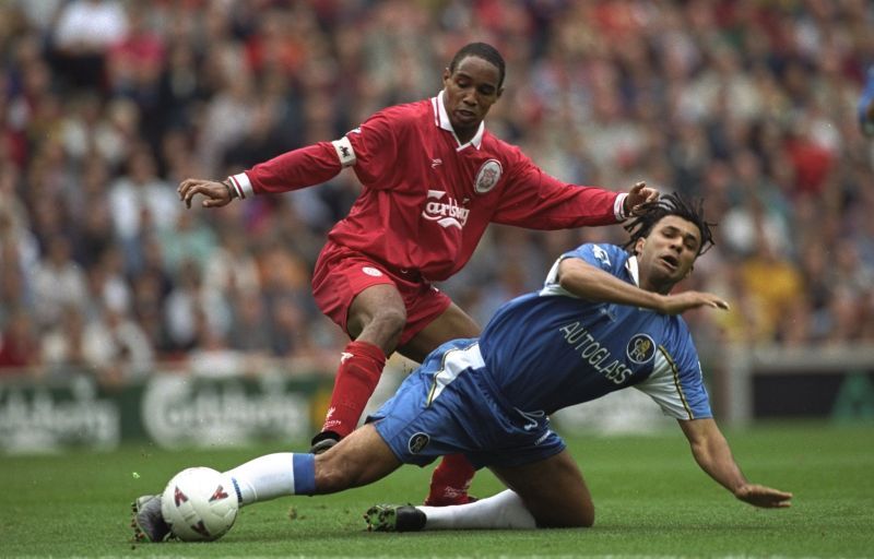 Ruud Gullit in action for Chelsea.