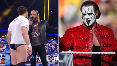 Daniel Bryan and Edge (left); Sting (right)