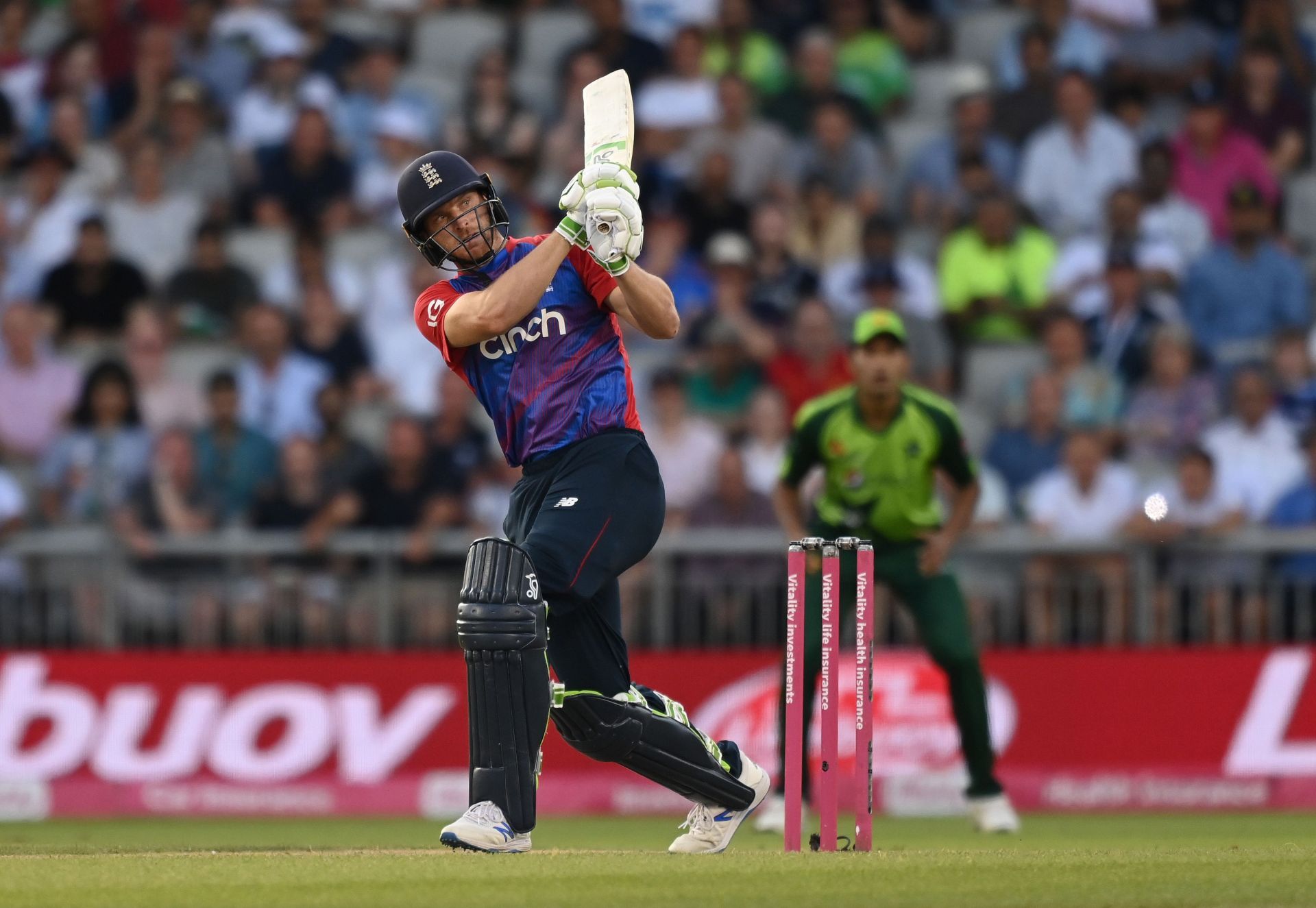 Jos Buttler in action during a T20I against Pakistan. Pic: Getty Images