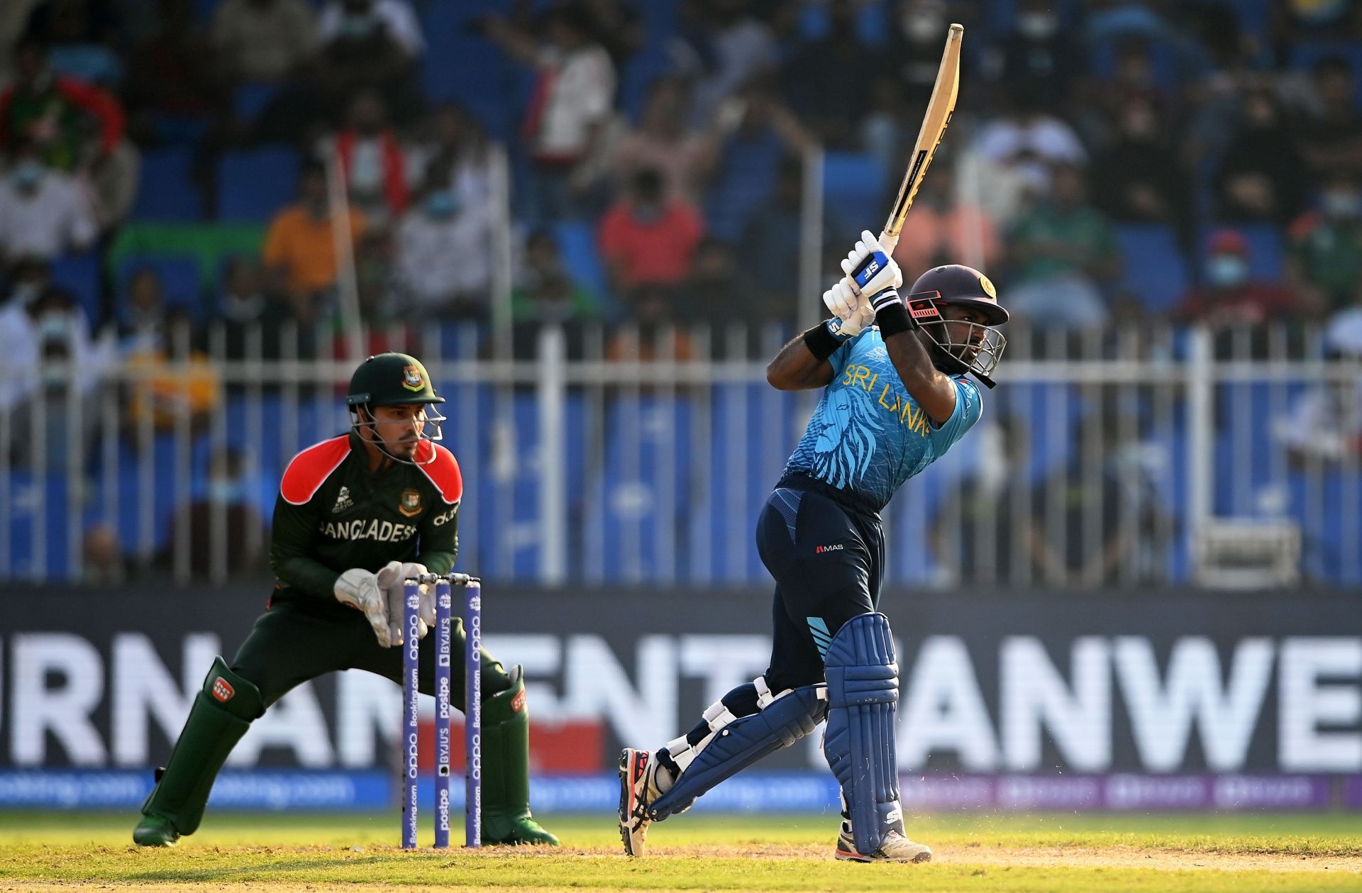 Charith Asalanka guided Sri Lanka to victory with a fine knock of 80*. Pic: Getty Images