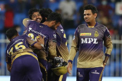 KKR players celebrate after defeating DC in Qualifier 2. Pic: IPLT20.COM