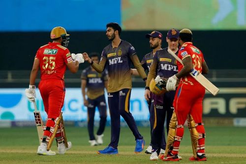 PBKS and KKR players after the game. Pic: IPLT20.COM