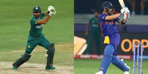 Babar Azam and Virat Kohli. Pics: Getty Images