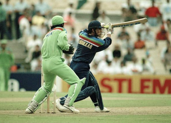 Sachin Tendulkar bats during the 1992 World Cup clash against Pakistan in Sydney.