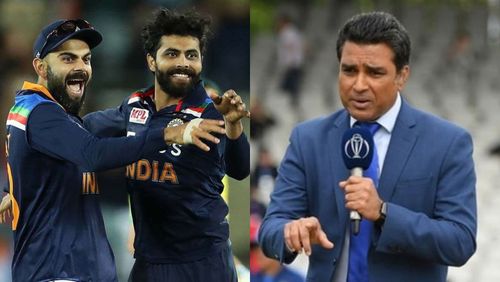 Sanjay Manjrekar (R) criticized Virat Kohli's selections regarding Jadeja and Ashwin.