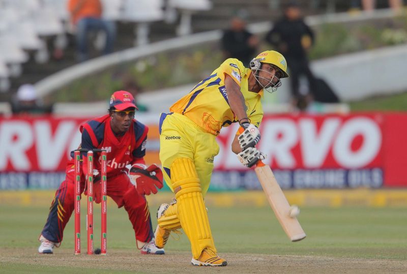 Ravindra Jadeja in action for CSK back in CLT20 2012