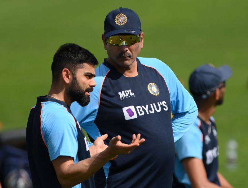 Virat Kohli with Ravi Shastri. Pic: Getty Images