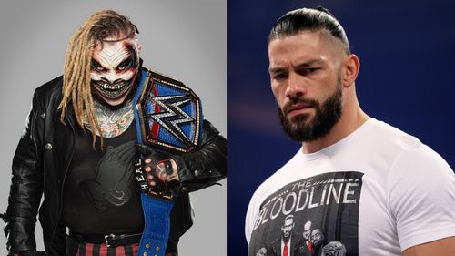 "The Fiend" Bray Wyatt (left); Roman Reigns (right)