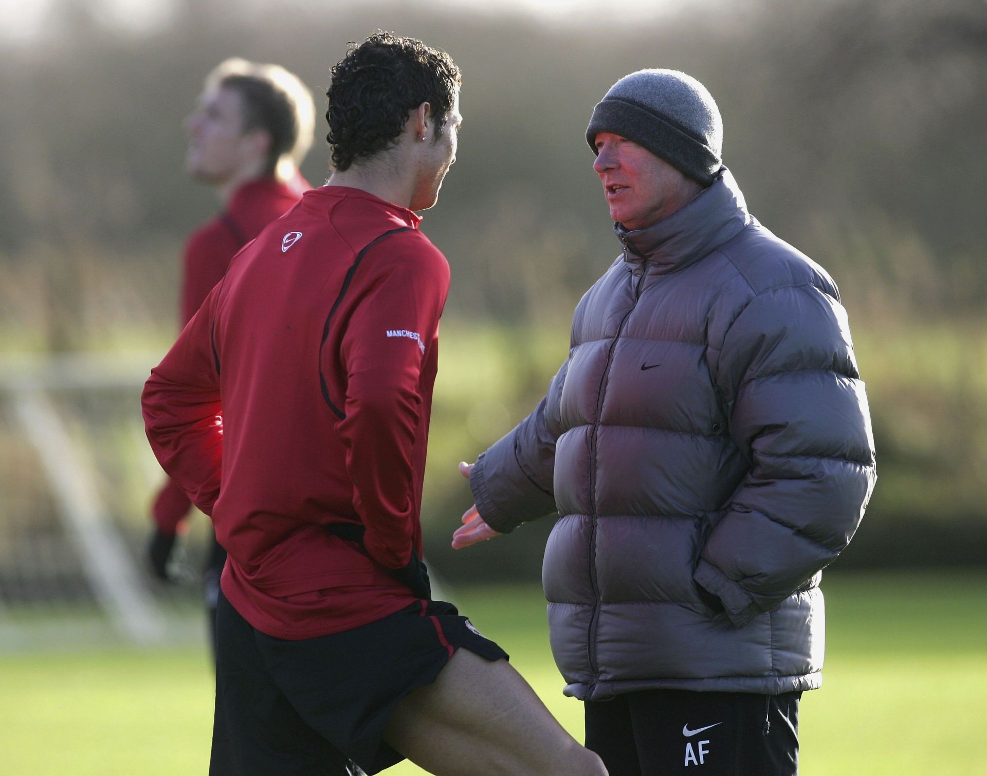 Manchester United Training: Ferguson and Ronaldo