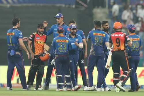 Mumbai Indians (MI) after their victory over Sunrisers Hyderabad (SRH). Pic: IPLT20.COM