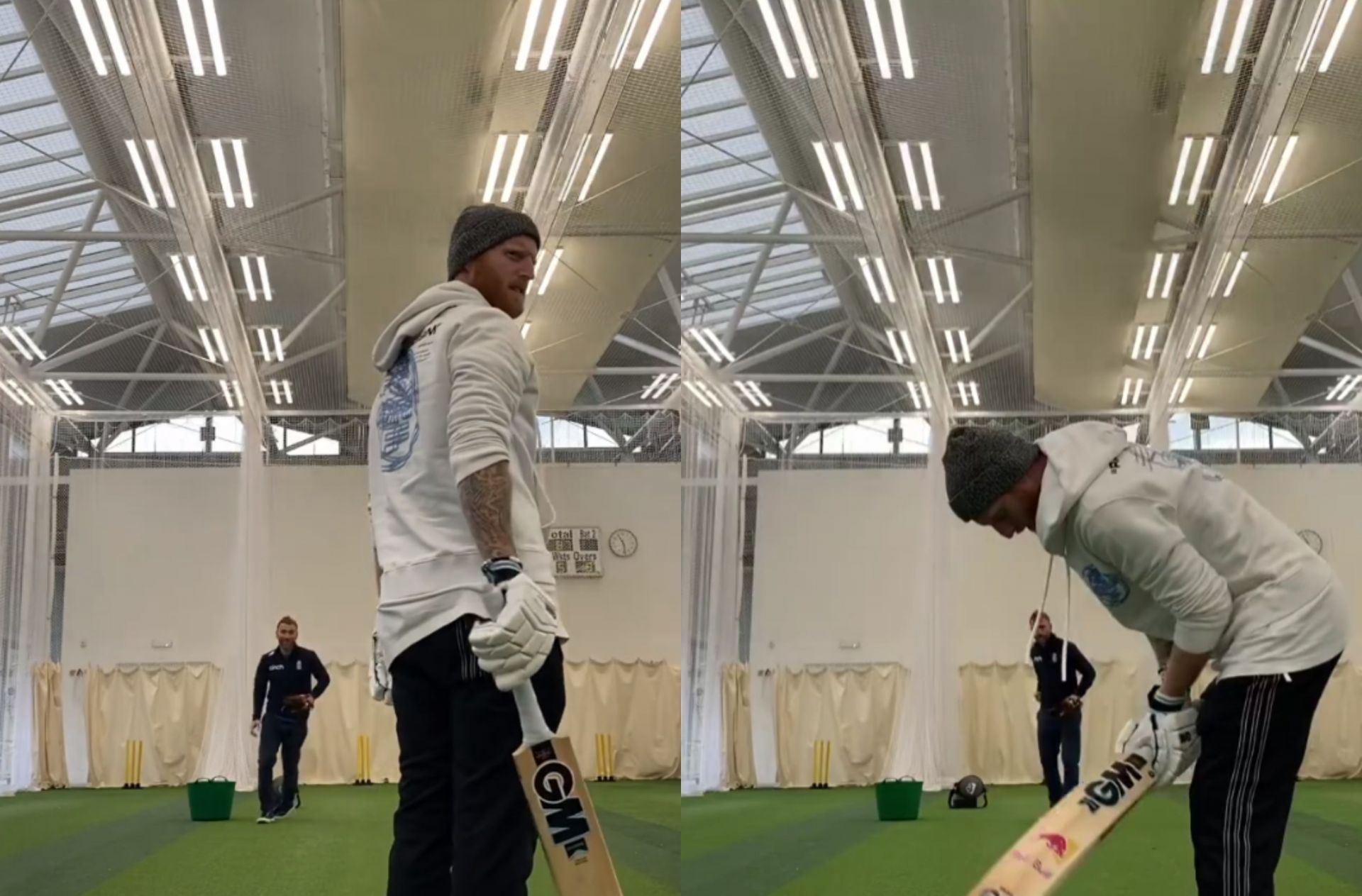 Ben Stokes batting in an indoor facility. (Image: Ben Stokes Instagram).