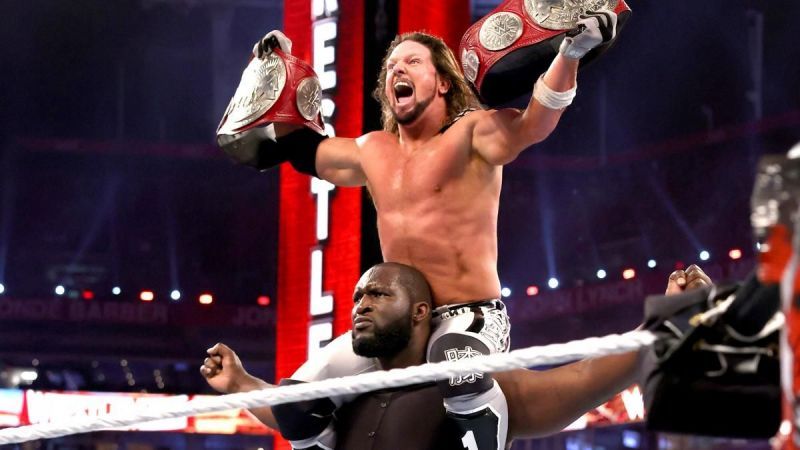AJ Styles and Omos won the RAW Tag Team Championships at WrestleMania