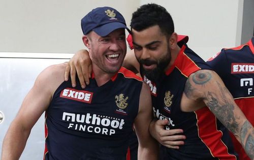 AB de Villiers and Virat Kohli. (Image source: Royal Challengers Bangalore/Twitter)